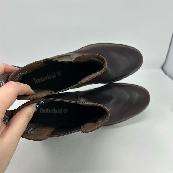 Timberland Sienna High Chelsea Boots Brown Burgundy Leather Size 11 Slip-On - Picture 11 of 14